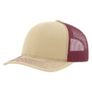 Richardson - Snapback Trucker Cap - 112 - Khaki/Burgundy